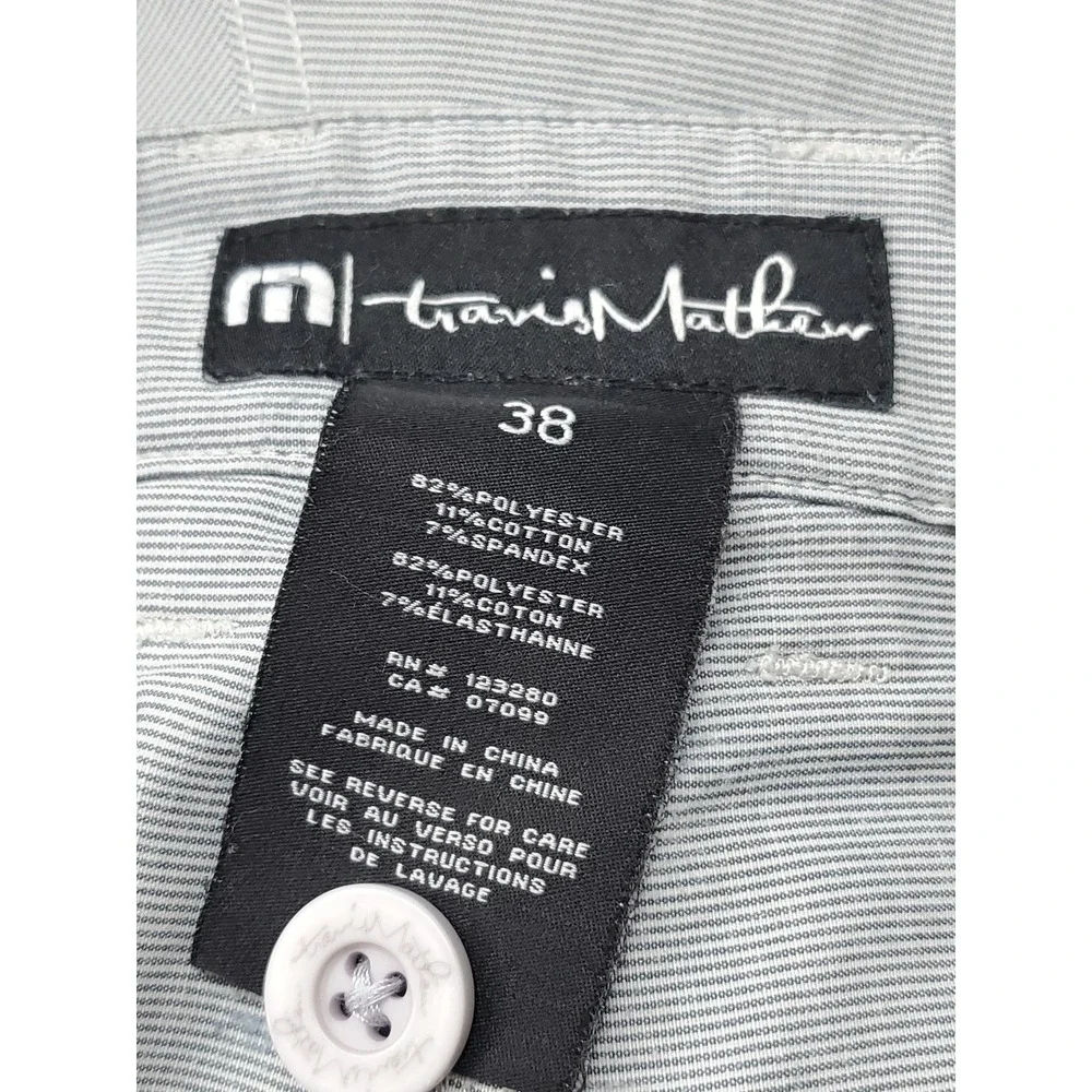 Travis Mathew Men Shorts 38 Gray Striped Chino Button 11